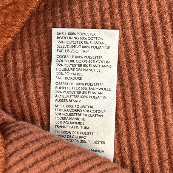 Free People We The Free Med Burnt Orange This and That Cardi Sherpa Jacket NWOT - Picture 6 of 11